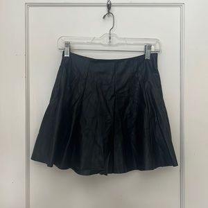 AQUA vegan leather skater skirt